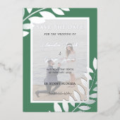 Invitation En Aluminium Élégantes feuilles tropicales Photo Enregistrer la (Recto)