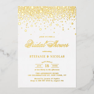 Invitation En Aluminium Élégants points de confettis en feuille d'or pour