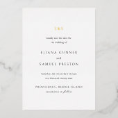Invitation En Aluminium Eliana Monogram Mariage classique Enregistrer la d (Recto)