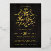 Invitation En Aluminium Elle a dit Oui Confetti Celebrator Gold (Recto)