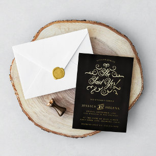 Invitation En Aluminium Elle a dit Oui Confettis Célébratoire Or