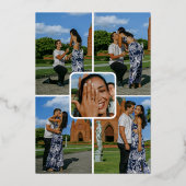 Invitation En Aluminium Elle a dit oui mariage date fiançailles photos (Verso)