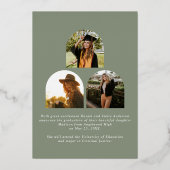 Invitation En Aluminium Elle A Fait Sage Green Modern Arch Photo Graduatio (Verso)