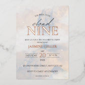 Invitation En Aluminium Elle est sur le nuage 9 Rose Gold Elegant Fête des (Recto)