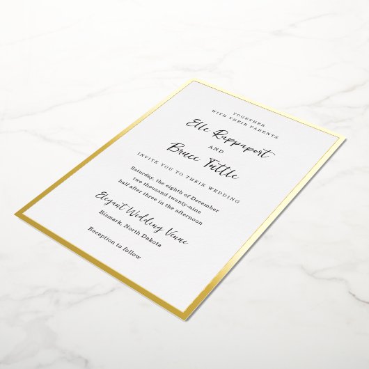 Invitation En Aluminium Elle Simple Mariage moderne (Rotation)