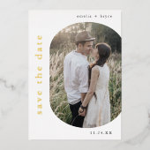 Invitation En Aluminium EMELIA Gold Foil Boho Modern Wedding Enregistrer l (Recto)