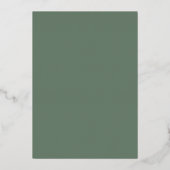 Invitation En Aluminium EMELIA Sage Green Silver Foil Mariage moderne (Verso)