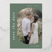 Invitation En Aluminium EMELIA Silver Foil Woodland Wedding Enregistrer la (Recto)