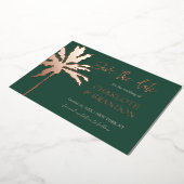 Invitation En Aluminium Emeral Green Palm Tree Beach Mariage Enregistrer L (Rotation)