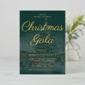 Invitation En Aluminium Emerald Corporate Christmas Gala Party Gold (Debout devant)