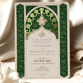Invitation En Aluminium Emerald Elegance Mariage de dentelle islamique