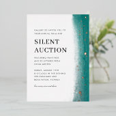 Invitation En Aluminium Emerald Elegant Brush Stroke Gala & Silent Auction (Debout devant)