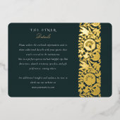 Invitation En Aluminium Emerald Floral Details Card (Recto)