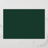 Invitation En Aluminium Emerald Green et Gold | Élégant Script Anniversair (Verso)
