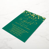 Invitation En Aluminium Emerald Green Gold Foil Pour Avoir À Tenir Mariage (Rotation)