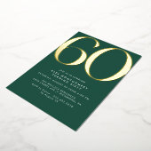Invitation En Aluminium Emerald Green & Gold | Moderne Simple 60e annivers (Rotation)