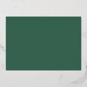 Invitation En Aluminium Emerald Green & Gold Simple Moderne Dîner d'annive (Verso)