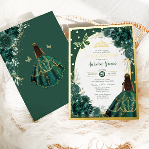 Invitation En Aluminium Emerald Green Quinceanera Mis Quince 15 Anos
