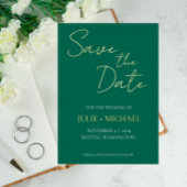 Invitation En Aluminium Emerald Green Simple Style Wedding Enregistrer la