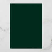 Invitation En Aluminium Emerald Green Snowflake Quinceanera d'hiver (Verso)