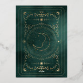 Invitation En Aluminium Emerald Green Tarot Celestial Mariage Gold (Verso)