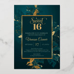 Invitation En Aluminium Emerald vert et véritable feuille d'or sweet sixte<br><div class="desc">Invitations en sweet sixteen vert émeraude et véritable feuille d’or Quand il s’agit de votre jour de mariage, il n’y a rien de mal à apporter un peu de bling. Vous pouvez commencer par cela en donnant le ton avec votre suite d'invitation. Une excellente façon d'ajouter un peu de brillance...</div>