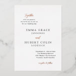 Invitation En Aluminium Emma Elegant Wedding<br><div class="desc">Elégante invitation de mariage avec un design typographique simple et minimal. Accents les mots sont dans une typographie de script, imprimé en papier réel et la disposition est décalée pour une touche moderne. Le modèle contient du texte au verso pour une invitation tout en un, ou vous pouvez supprimer le...</div>