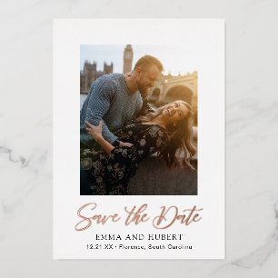 Invitation En Aluminium Emma Elegant Wedding Enregistrer la date