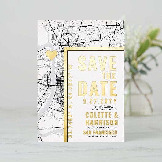 Invitation En Aluminium Emplacement d'amour Baton Rouge | Mariage Enregist (Debout devant)
