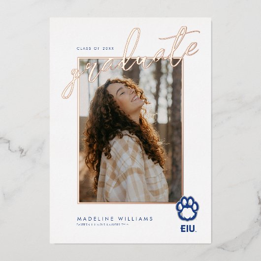 Invitation En Aluminium Empreinte de panthère de Eastern Illinois Panthers (Recto)