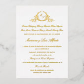 Invitation En Aluminium En espagnol Elegant Real Foil Mariage officiel (Recto)