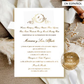 Invitation En Aluminium En espagnol Elegant Real Foil Mariage officiel