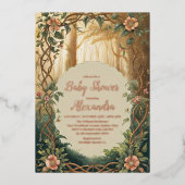 Invitation En Aluminium Enchanted Forest  Baby Shower (Recto)