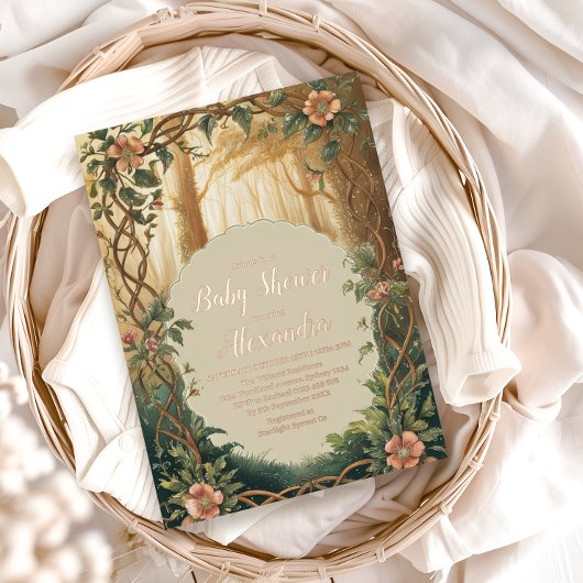 Invitation En Aluminium Enchanted Forest  Baby Shower