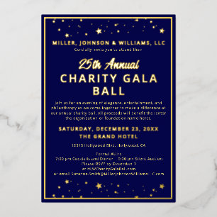 Invitation En Aluminium Enchère silencieuse du bal de gala Bleu marine or