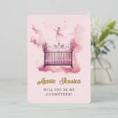 Invitation En Aluminium Enfant Fée aquarelle photo Godmère Proposition (Debout devant)