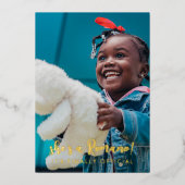 Invitation En Aluminium Enfin Nom officiel 2 Photos Adoption (Recto)