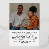Invitation En Aluminium Enfin officiellement notre 2 adoption photo (Verso)