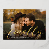 Invitation En Aluminium Enfin | Photo complète Enregistrer la date (Recto)