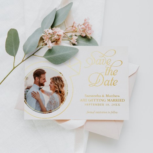 Invitation En Aluminium Engagement Ring Photo Wedding Save The Date
