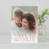 Invitation En Aluminium Énoncé moderne | Photo Verticale Enregistrer La Da (Debout devant)