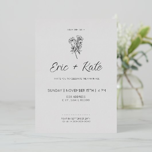 INVITATION EN ALUMINIUM ENREGISTRER LA DATE (Debout devant)