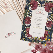 Invitation En Aluminium Enregistrer la date Burgundy Navy Blue Pimpernel V
