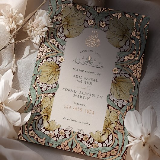 Invitation En Aluminium Enregistrer la date Dusty bleu musulman musulman M