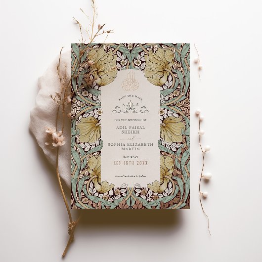 Invitation En Aluminium Enregistrer la date Dusty bleu musulman musulman M