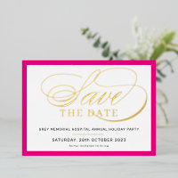 ENREGISTRER LA DATE élégant script chic or rose ch