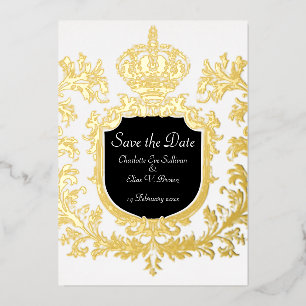 Invitation En Aluminium Enregistrer la date en or, Mariage,