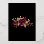 Invitation En Aluminium Enregistrer la date Mariage Fleurs Bourgogne Rose (Verso)