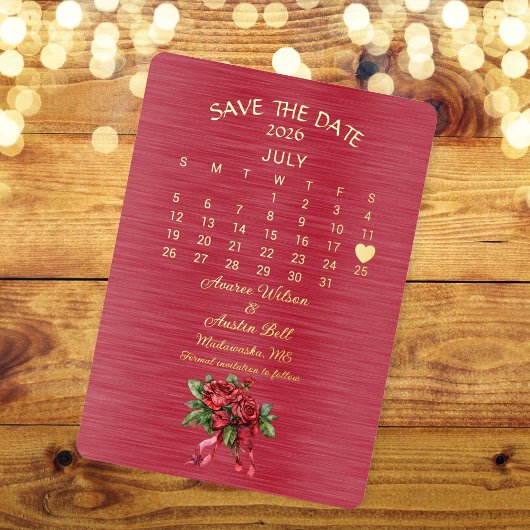 Invitation En Aluminium Enregistrer la date Mariage juillet 2026