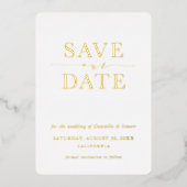 Invitation En Aluminium ENREGISTRER LA DATE moderne élégant minimal (Recto)